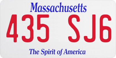 MA license plate 435SJ6