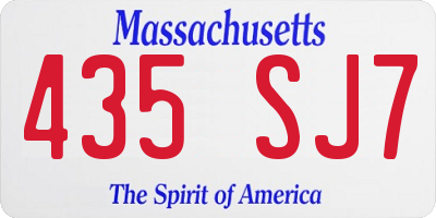 MA license plate 435SJ7
