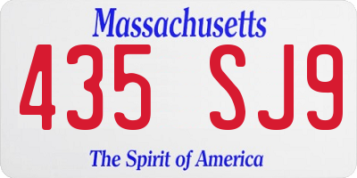 MA license plate 435SJ9