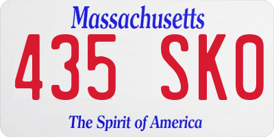 MA license plate 435SK0