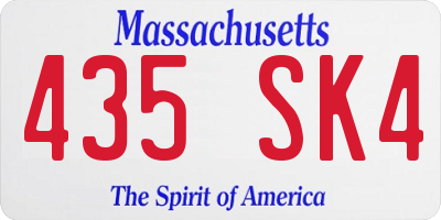 MA license plate 435SK4
