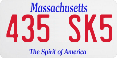 MA license plate 435SK5