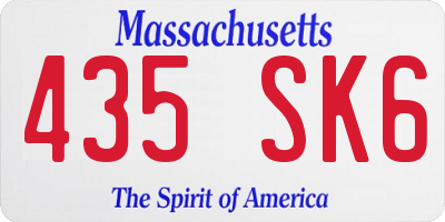 MA license plate 435SK6