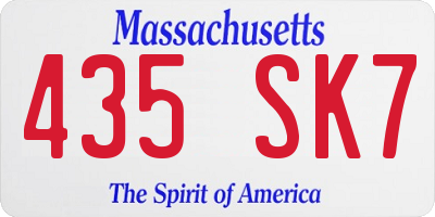MA license plate 435SK7