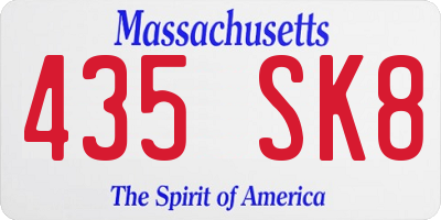 MA license plate 435SK8