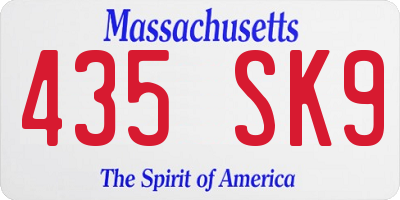 MA license plate 435SK9