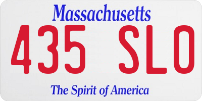 MA license plate 435SL0