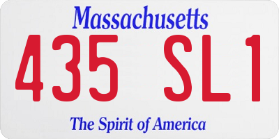 MA license plate 435SL1