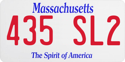 MA license plate 435SL2