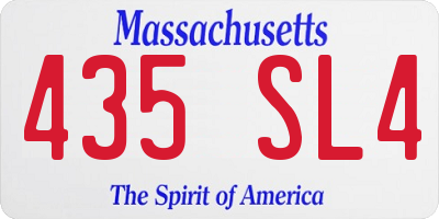 MA license plate 435SL4