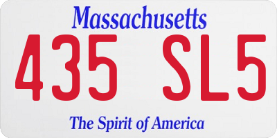 MA license plate 435SL5