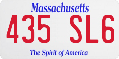 MA license plate 435SL6