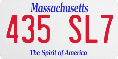 MA license plate 435SL7