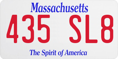 MA license plate 435SL8