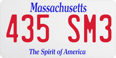 MA license plate 435SM3