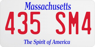 MA license plate 435SM4