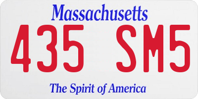 MA license plate 435SM5