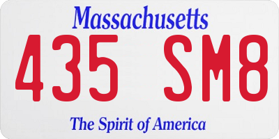 MA license plate 435SM8