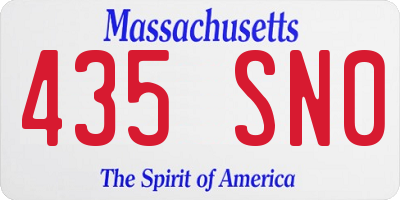 MA license plate 435SN0