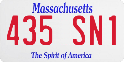 MA license plate 435SN1