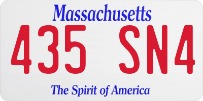 MA license plate 435SN4