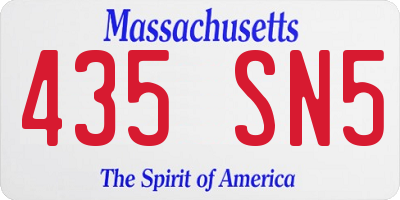 MA license plate 435SN5