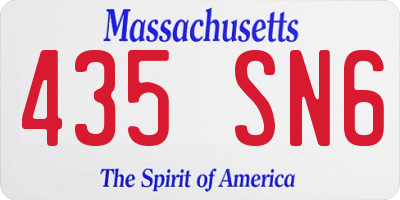 MA license plate 435SN6