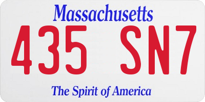 MA license plate 435SN7