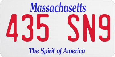 MA license plate 435SN9