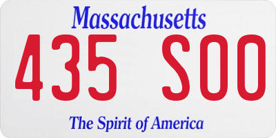 MA license plate 435SO0