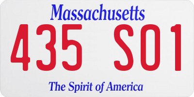 MA license plate 435SO1