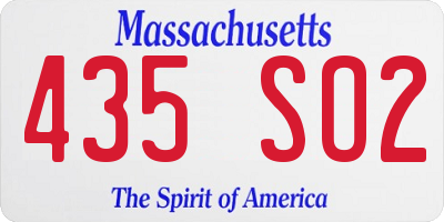 MA license plate 435SO2