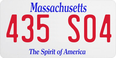 MA license plate 435SO4