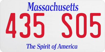 MA license plate 435SO5