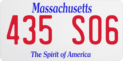 MA license plate 435SO6