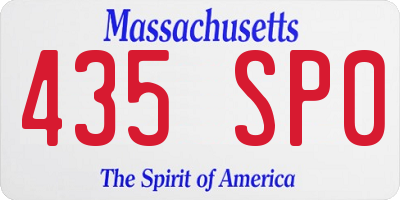 MA license plate 435SP0