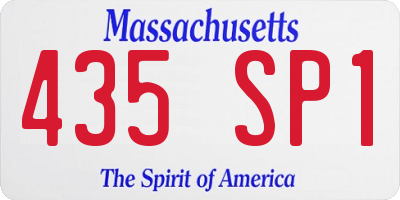 MA license plate 435SP1