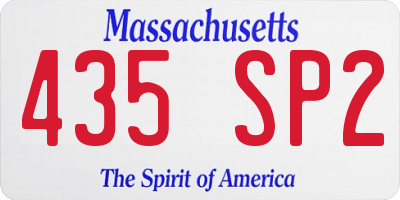 MA license plate 435SP2