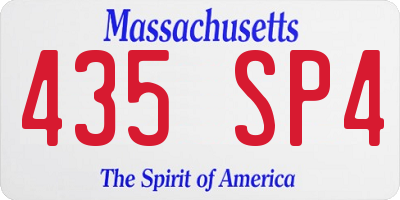 MA license plate 435SP4