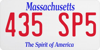 MA license plate 435SP5