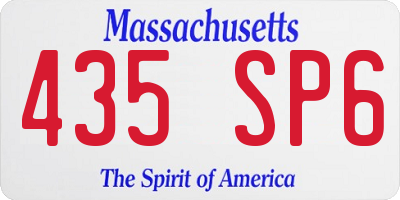 MA license plate 435SP6