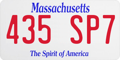 MA license plate 435SP7