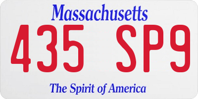 MA license plate 435SP9