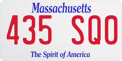 MA license plate 435SQ0