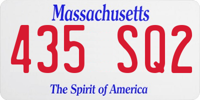 MA license plate 435SQ2