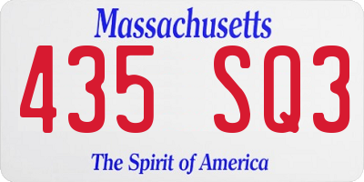 MA license plate 435SQ3