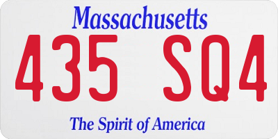 MA license plate 435SQ4