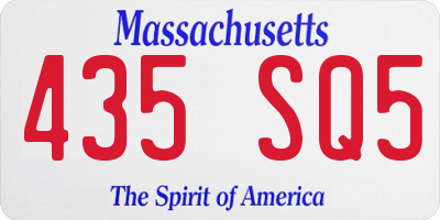 MA license plate 435SQ5