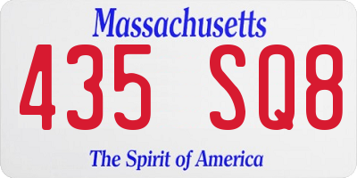 MA license plate 435SQ8