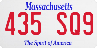 MA license plate 435SQ9
